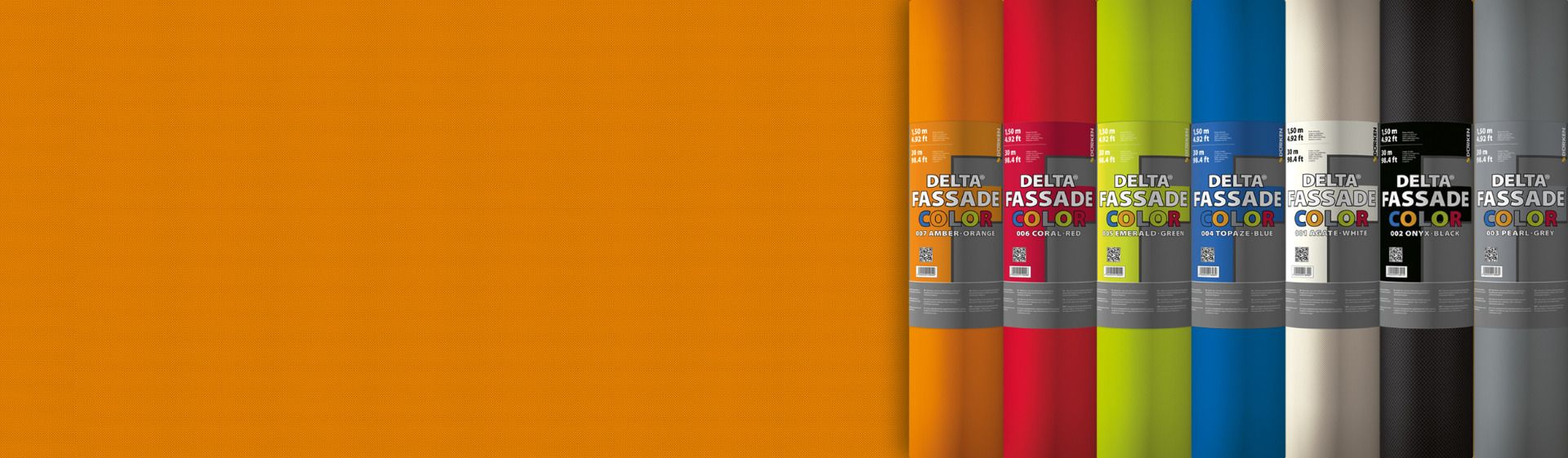DELTA-FASSADE COLOR PLUS rolls in seven colours