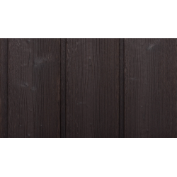 Dark Brown earth char tone tinted carbonised European Larch timber cladding grain texture close up