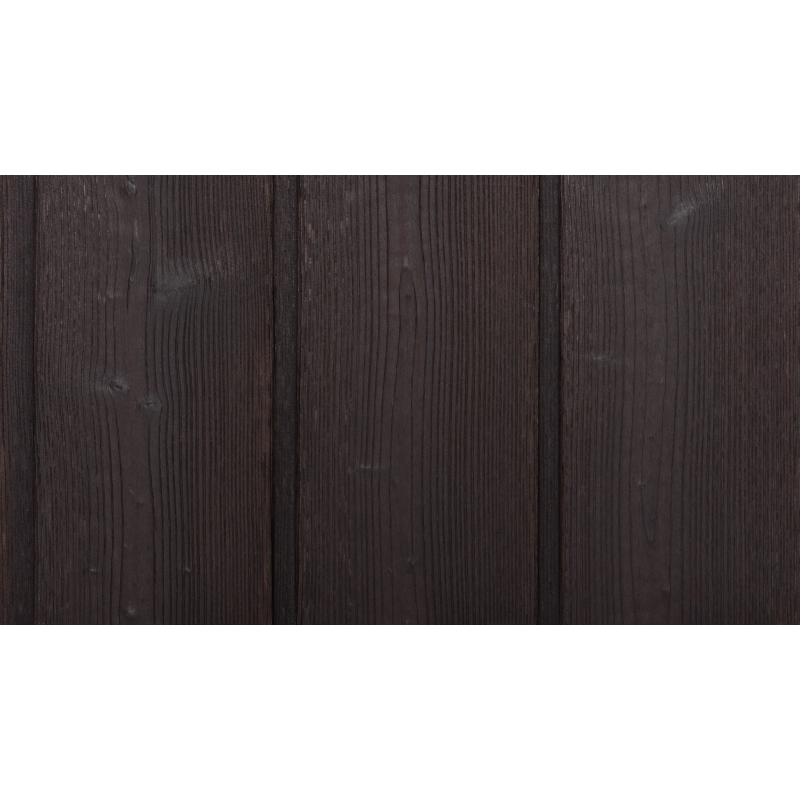 Dark Brown earth char tone tinted carbonised European Larch timber cladding grain texture close up