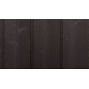 Dark Brown earth char tone tinted carbonised European Larch timber cladding grain texture close up